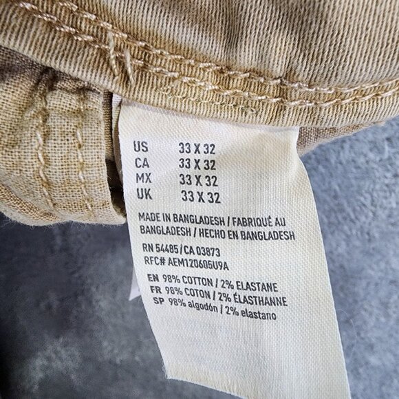 Mens Khaki American Eagle Outfitters Pants Extreme Flex Slim Straight Size 33x32 - Picture 5 of 12